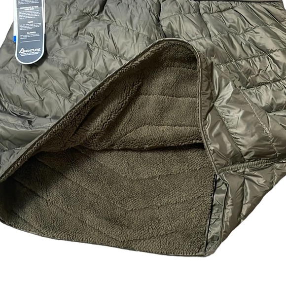 Aventure Quilted Down Snap Faux Wrap Fleece Lined Mini Skirt - Picture 5 of 7